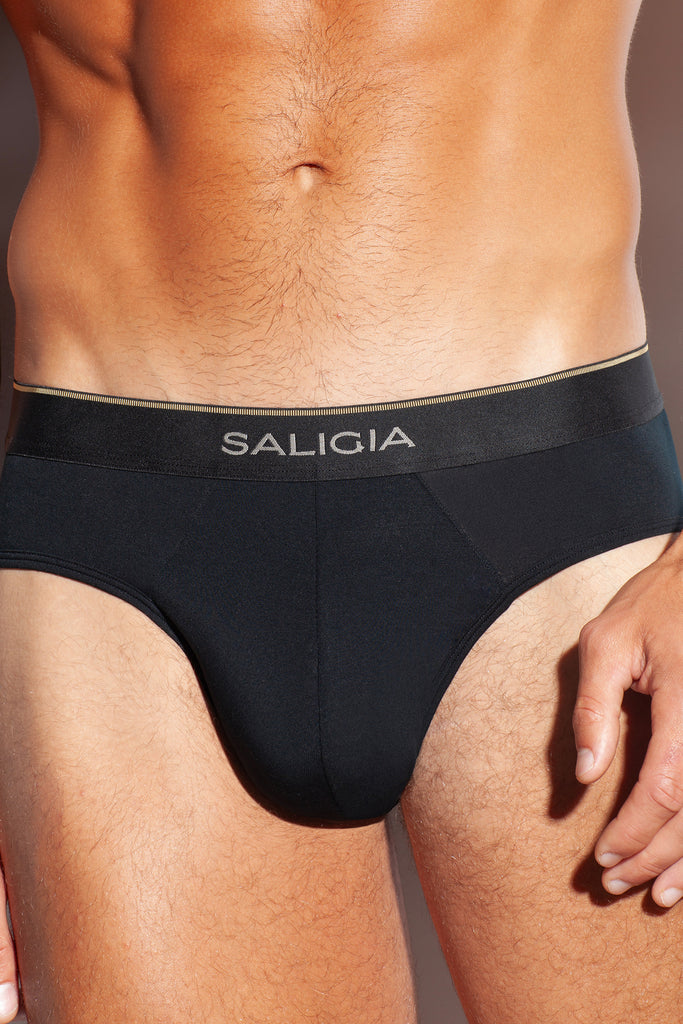 GREEK COLUMN BRIEF - BLACK Modal/Lyocell/Cotton