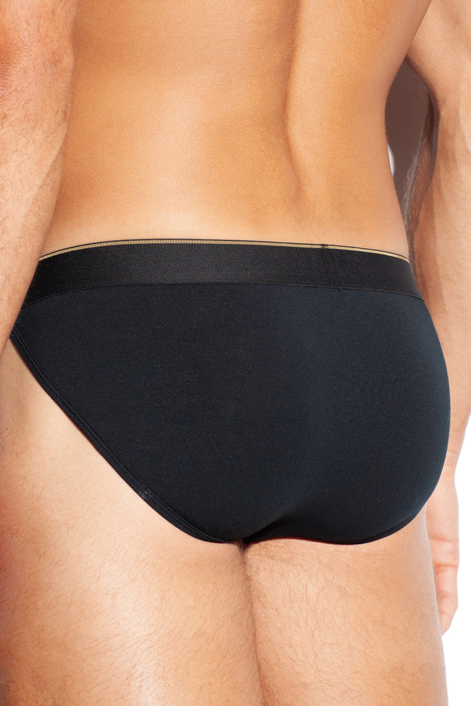 GREEK COLUMN SPORT BRIEF - BLACK Modal/Lyocell/Cotton