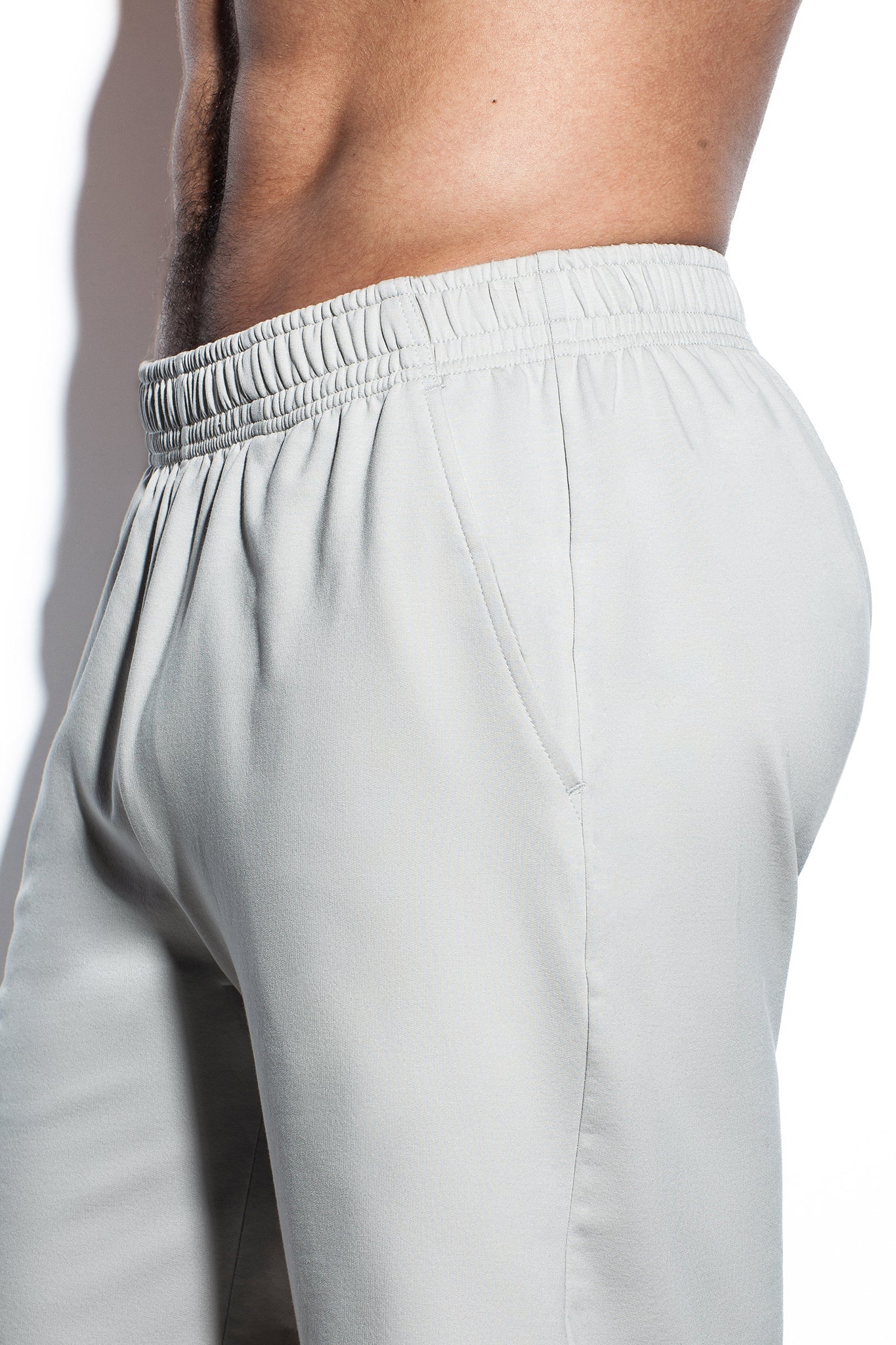 LOOSE GRAY FLEECY TOUCH SHORTS