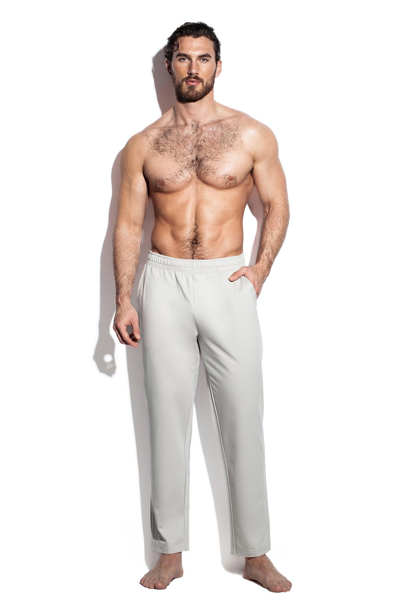 LOOSE GRAY FLEECY TOUCH PANTS